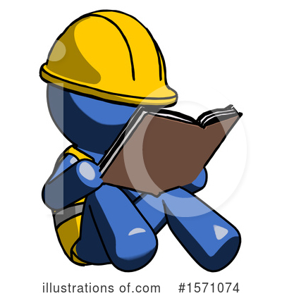 Royalty-Free (RF) Blue Design Mascot Clipart Illustration by Leo Blanchette - Stock Sample #1571074