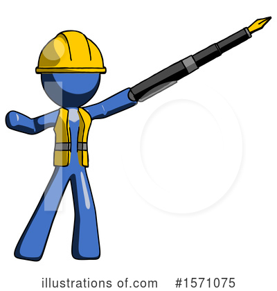 Royalty-Free (RF) Blue Design Mascot Clipart Illustration by Leo Blanchette - Stock Sample #1571075
