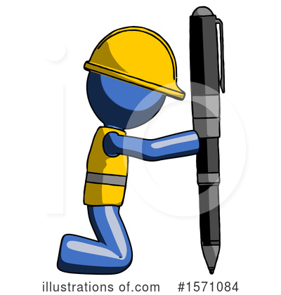 Royalty-Free (RF) Blue Design Mascot Clipart Illustration by Leo Blanchette - Stock Sample #1571084