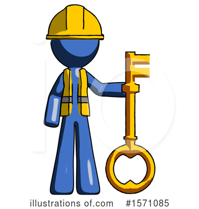 Royalty-Free (RF) Blue Design Mascot Clipart Illustration by Leo Blanchette - Stock Sample #1571085