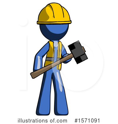 Royalty-Free (RF) Blue Design Mascot Clipart Illustration by Leo Blanchette - Stock Sample #1571091