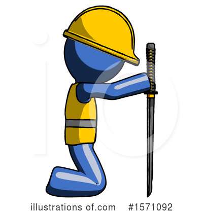 Royalty-Free (RF) Blue Design Mascot Clipart Illustration by Leo Blanchette - Stock Sample #1571092