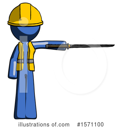 Royalty-Free (RF) Blue Design Mascot Clipart Illustration by Leo Blanchette - Stock Sample #1571100