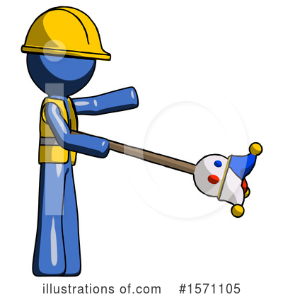 Royalty-Free (RF) Blue Design Mascot Clipart Illustration by Leo Blanchette - Stock Sample #1571105
