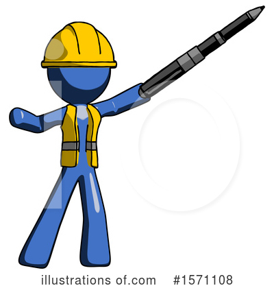 Royalty-Free (RF) Blue Design Mascot Clipart Illustration by Leo Blanchette - Stock Sample #1571108