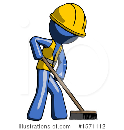 Royalty-Free (RF) Blue Design Mascot Clipart Illustration by Leo Blanchette - Stock Sample #1571112