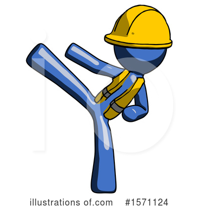 Royalty-Free (RF) Blue Design Mascot Clipart Illustration by Leo Blanchette - Stock Sample #1571124