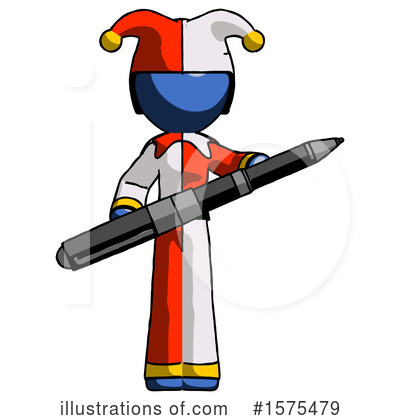 Royalty-Free (RF) Blue Design Mascot Clipart Illustration by Leo Blanchette - Stock Sample #1575479