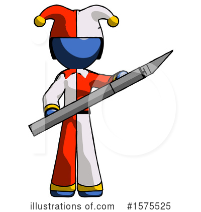 Royalty-Free (RF) Blue Design Mascot Clipart Illustration by Leo Blanchette - Stock Sample #1575525