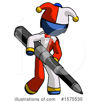 Royalty-Free (RF) Blue Design Mascot Clipart Illustration by Leo Blanchette - Stock Sample #1575530