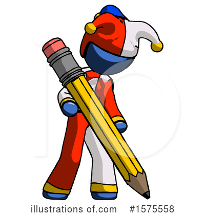 Royalty-Free (RF) Blue Design Mascot Clipart Illustration by Leo Blanchette - Stock Sample #1575558