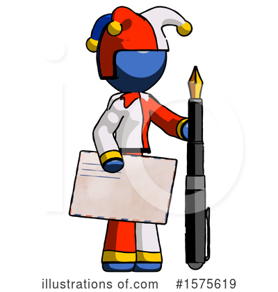 Royalty-Free (RF) Blue Design Mascot Clipart Illustration by Leo Blanchette - Stock Sample #1575619
