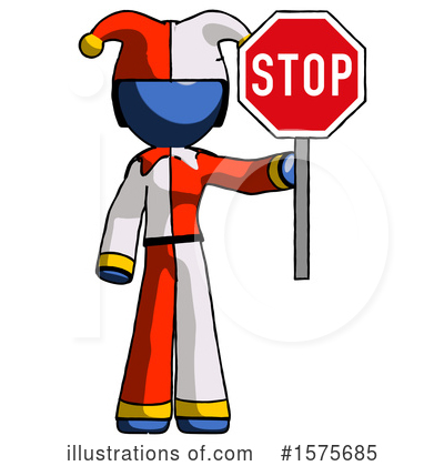 Royalty-Free (RF) Blue Design Mascot Clipart Illustration by Leo Blanchette - Stock Sample #1575685
