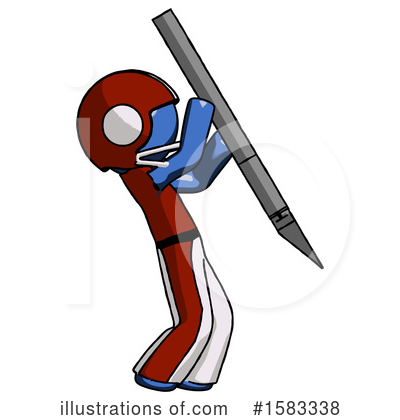 Royalty-Free (RF) Blue Design Mascot Clipart Illustration by Leo Blanchette - Stock Sample #1583338