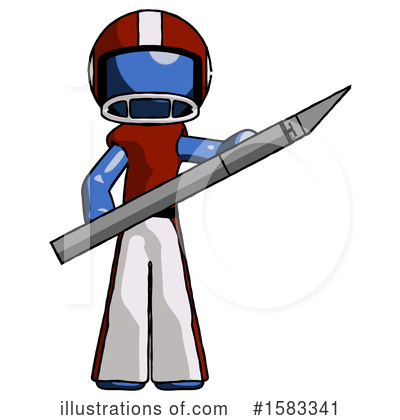 Royalty-Free (RF) Blue Design Mascot Clipart Illustration by Leo Blanchette - Stock Sample #1583341