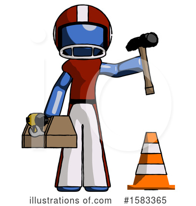 Royalty-Free (RF) Blue Design Mascot Clipart Illustration by Leo Blanchette - Stock Sample #1583365