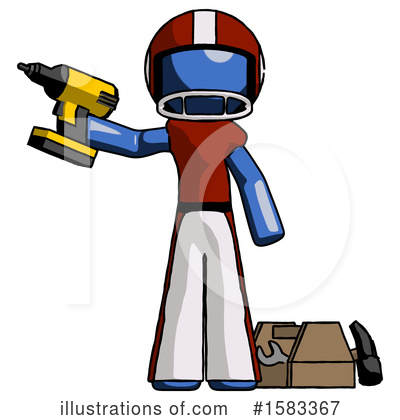 Royalty-Free (RF) Blue Design Mascot Clipart Illustration by Leo Blanchette - Stock Sample #1583367