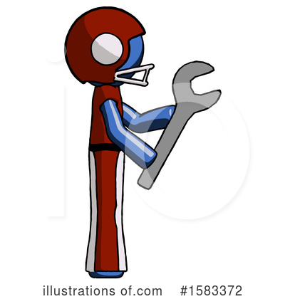 Royalty-Free (RF) Blue Design Mascot Clipart Illustration by Leo Blanchette - Stock Sample #1583372