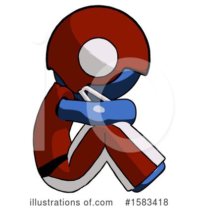 Royalty-Free (RF) Blue Design Mascot Clipart Illustration by Leo Blanchette - Stock Sample #1583418