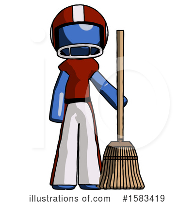 Royalty-Free (RF) Blue Design Mascot Clipart Illustration by Leo Blanchette - Stock Sample #1583419