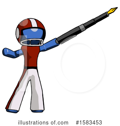 Royalty-Free (RF) Blue Design Mascot Clipart Illustration by Leo Blanchette - Stock Sample #1583453