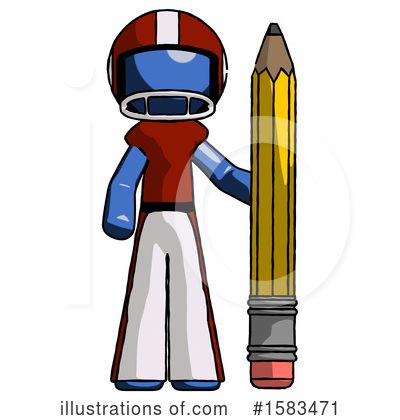 Royalty-Free (RF) Blue Design Mascot Clipart Illustration by Leo Blanchette - Stock Sample #1583471