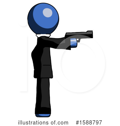 Royalty-Free (RF) Blue Design Mascot Clipart Illustration by Leo Blanchette - Stock Sample #1588797