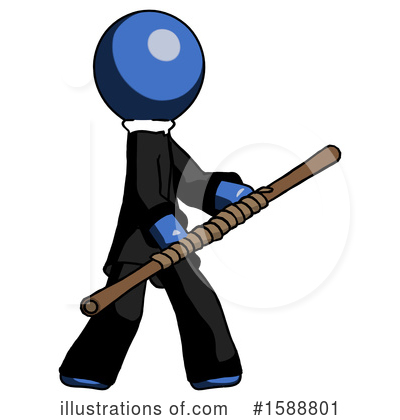 Royalty-Free (RF) Blue Design Mascot Clipart Illustration by Leo Blanchette - Stock Sample #1588801