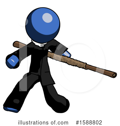 Royalty-Free (RF) Blue Design Mascot Clipart Illustration by Leo Blanchette - Stock Sample #1588802
