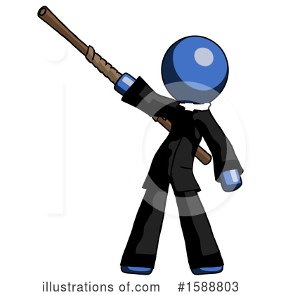 Royalty-Free (RF) Blue Design Mascot Clipart Illustration by Leo Blanchette - Stock Sample #1588803
