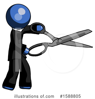 Royalty-Free (RF) Blue Design Mascot Clipart Illustration by Leo Blanchette - Stock Sample #1588805