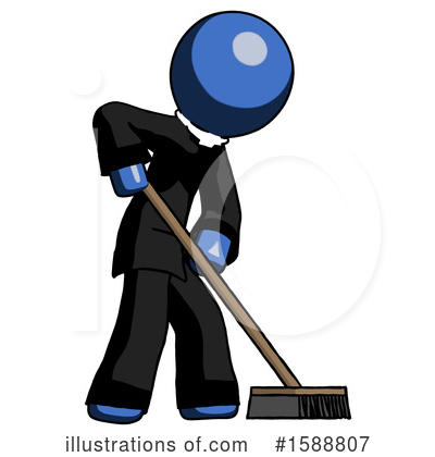 Royalty-Free (RF) Blue Design Mascot Clipart Illustration by Leo Blanchette - Stock Sample #1588807