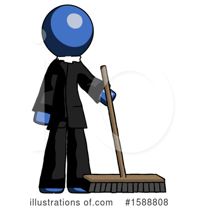 Royalty-Free (RF) Blue Design Mascot Clipart Illustration by Leo Blanchette - Stock Sample #1588808
