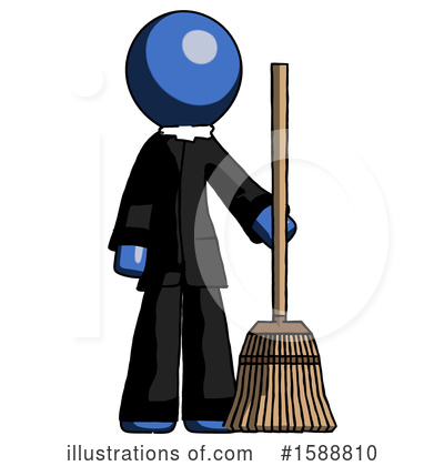 Royalty-Free (RF) Blue Design Mascot Clipart Illustration by Leo Blanchette - Stock Sample #1588810