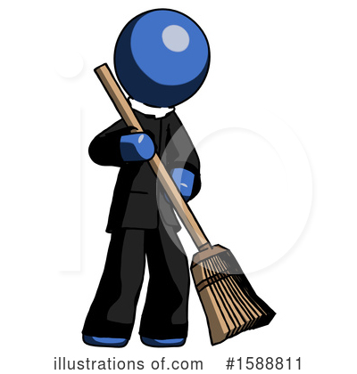 Royalty-Free (RF) Blue Design Mascot Clipart Illustration by Leo Blanchette - Stock Sample #1588811
