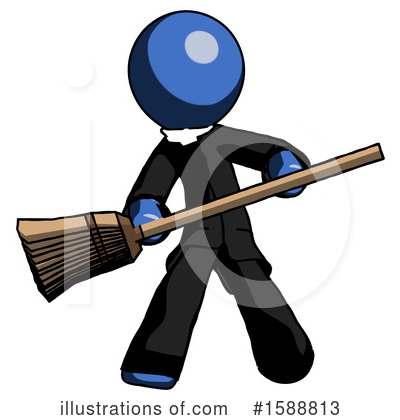 Royalty-Free (RF) Blue Design Mascot Clipart Illustration by Leo Blanchette - Stock Sample #1588813