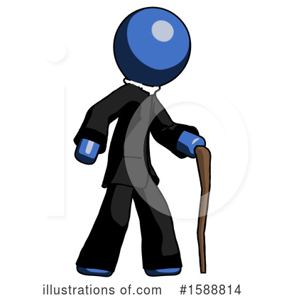 Royalty-Free (RF) Blue Design Mascot Clipart Illustration by Leo Blanchette - Stock Sample #1588814
