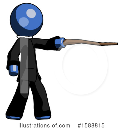 Royalty-Free (RF) Blue Design Mascot Clipart Illustration by Leo Blanchette - Stock Sample #1588815