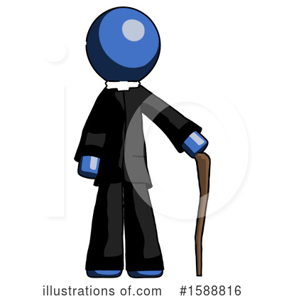 Royalty-Free (RF) Blue Design Mascot Clipart Illustration by Leo Blanchette - Stock Sample #1588816