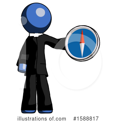 Royalty-Free (RF) Blue Design Mascot Clipart Illustration by Leo Blanchette - Stock Sample #1588817