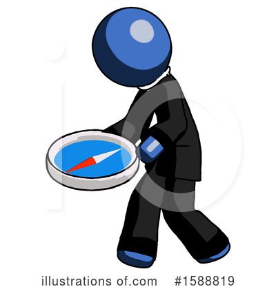 Royalty-Free (RF) Blue Design Mascot Clipart Illustration by Leo Blanchette - Stock Sample #1588819