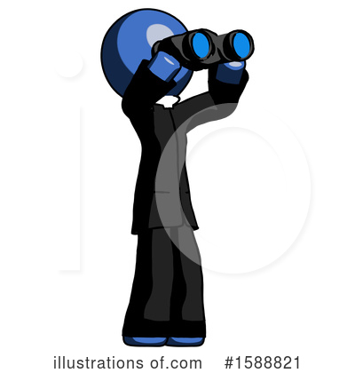 Royalty-Free (RF) Blue Design Mascot Clipart Illustration by Leo Blanchette - Stock Sample #1588821