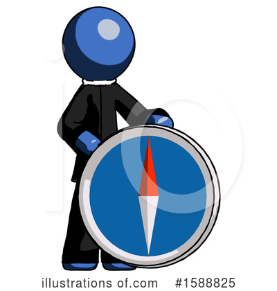 Royalty-Free (RF) Blue Design Mascot Clipart Illustration by Leo Blanchette - Stock Sample #1588825
