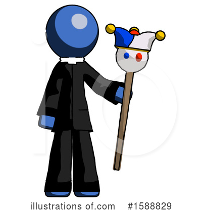 Royalty-Free (RF) Blue Design Mascot Clipart Illustration by Leo Blanchette - Stock Sample #1588829