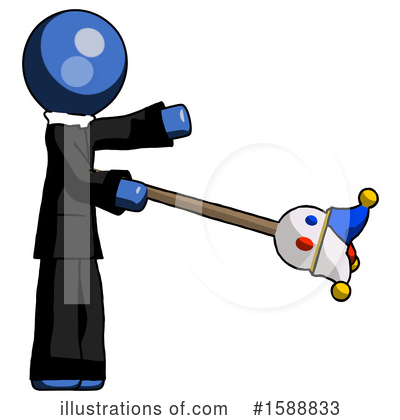 Royalty-Free (RF) Blue Design Mascot Clipart Illustration by Leo Blanchette - Stock Sample #1588833