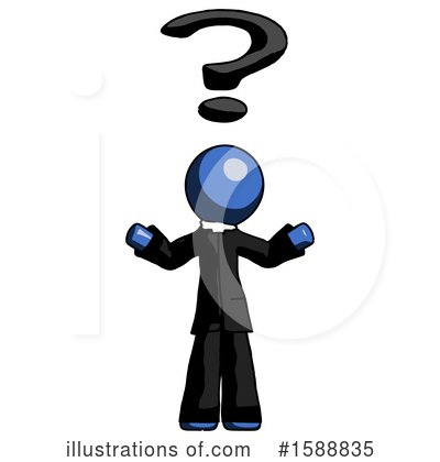 Royalty-Free (RF) Blue Design Mascot Clipart Illustration by Leo Blanchette - Stock Sample #1588835