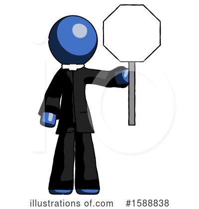 Royalty-Free (RF) Blue Design Mascot Clipart Illustration by Leo Blanchette - Stock Sample #1588838