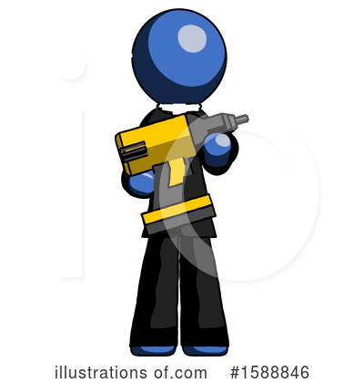 Royalty-Free (RF) Blue Design Mascot Clipart Illustration by Leo Blanchette - Stock Sample #1588846