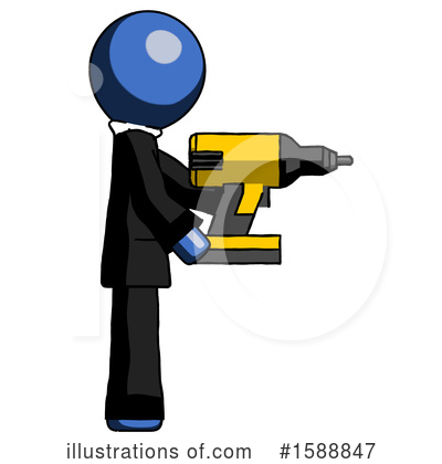 Royalty-Free (RF) Blue Design Mascot Clipart Illustration by Leo Blanchette - Stock Sample #1588847