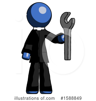 Royalty-Free (RF) Blue Design Mascot Clipart Illustration by Leo Blanchette - Stock Sample #1588849